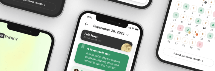 Calenergy App. Personal Calendar with Favorable & Unfavorable Days
